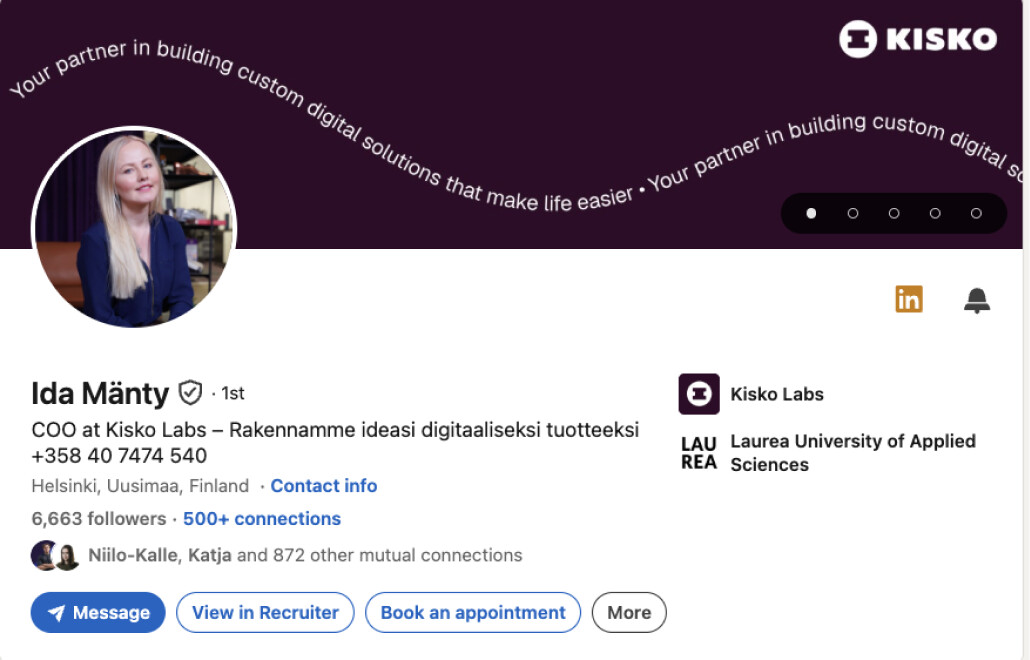 Optimoitu LinkedIn-profiili